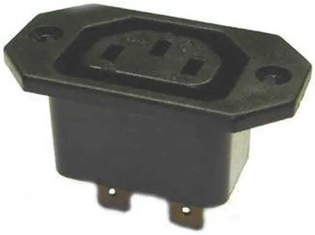 Main image of EAC306 - AC SOCKET 3POS 15A 250V CHMT QT W/FLANGES AND MOUNTING HOLES