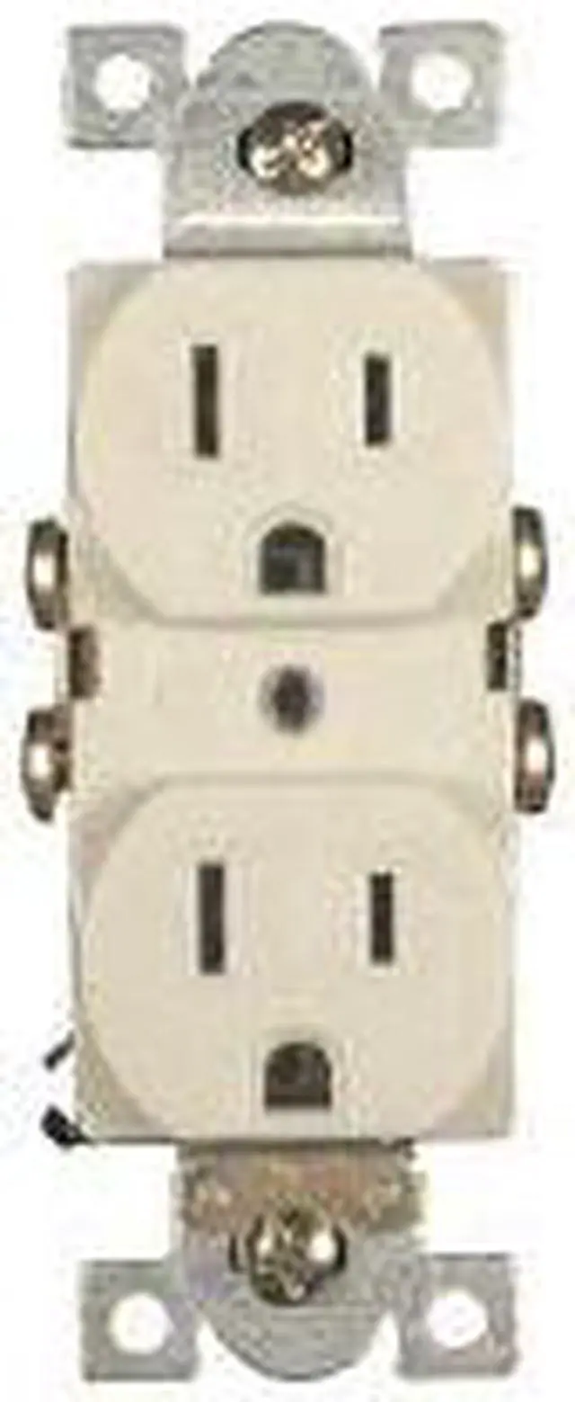 Main image of PQPA-0010 - ELECTRICAL RECEPTACLE 2POS 15A 125V IVORY INSERT FOR WALLPLATE