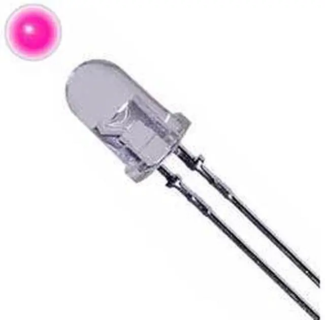 Alt view image 2 of 2 - NTE30125 - LED3 WATERCLEAR PINK 1000MCD 3.3V 20MA (5 pcs/pkg)