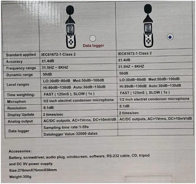 Alt view image 5 of 6 - MTP 1810 - SOUND LEVEL METER DIGITAL WITH USB INTERFACE