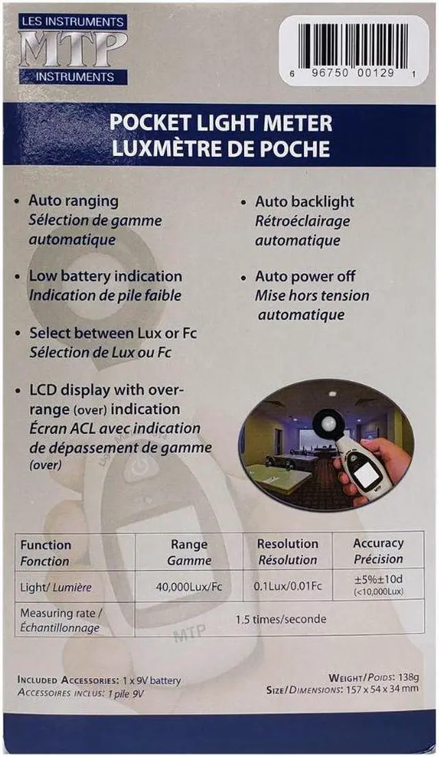 Alt view image 5 of 5 - MTP 1014 - LIGHT METER-POCKET SIZE INTENSITY UPTO 40 000 LUX/FC