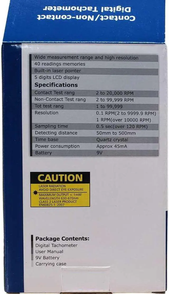 Alt view image 5 of 5 - MTP AT-8 - DIGITAL TACHOMETER 1 TO 99 999 RPM RES-1RPM D-50-500MM MEM-40