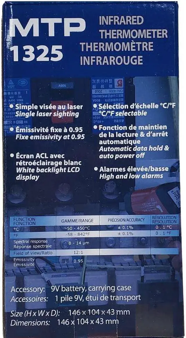 Alt view image 4 of 4 - MTP 1325 - THERMOMETER INFRARED NON-CONTACT -50C TO 450C