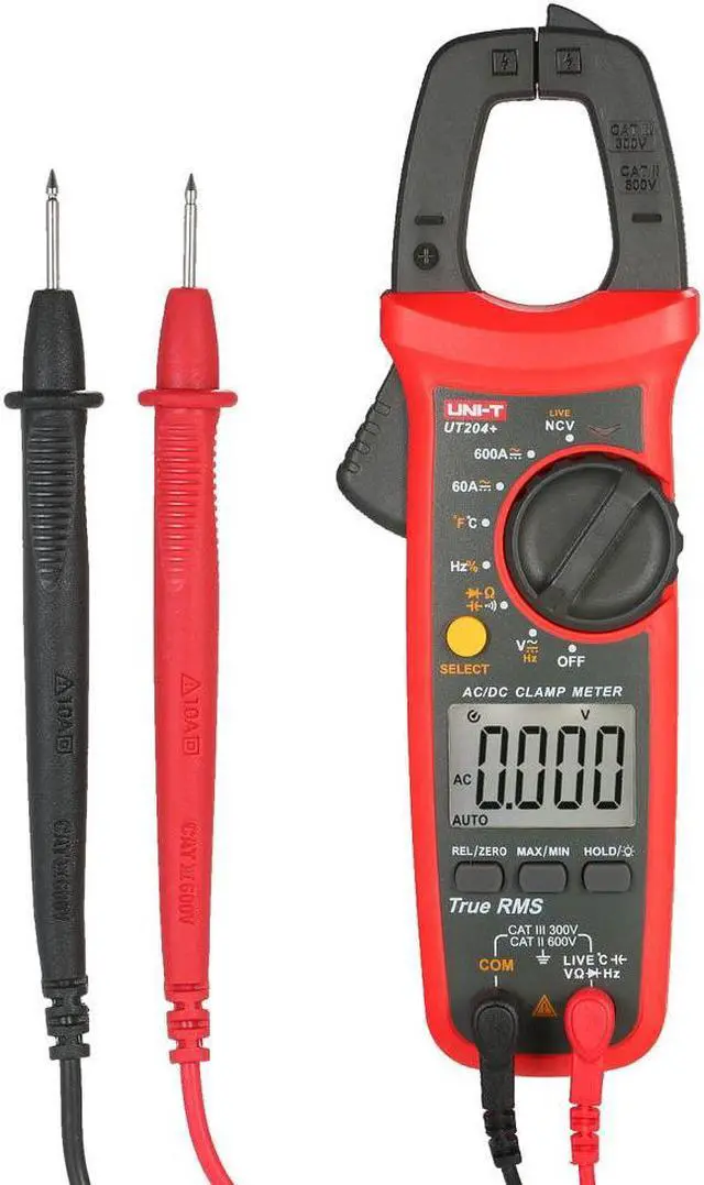 Alt view image 2 of 5 - UT204+ - MULTIMETER DIGITAL CLAMP AC/DC 600A 600V 60M 60mF -40 TO 1000C