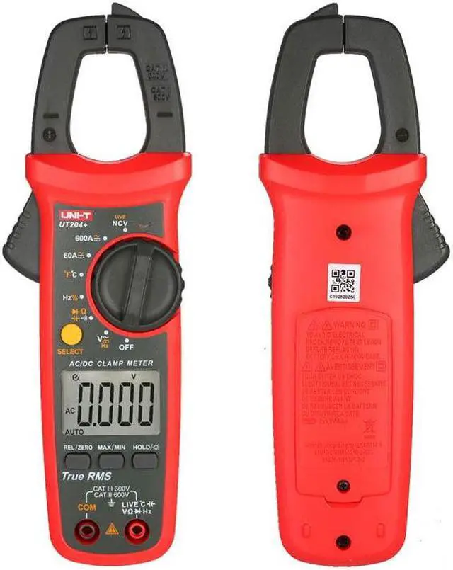 Alt view image 3 of 5 - UT204+ - MULTIMETER DIGITAL CLAMP AC/DC 600A 600V 60M 60mF -40 TO 1000C