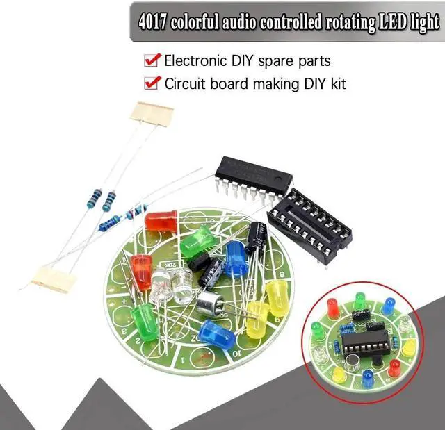 Main image of 2032-SA2 - CD4017 COLORFUL VOICE CONTROL ROTATING LED LIGHT KIT