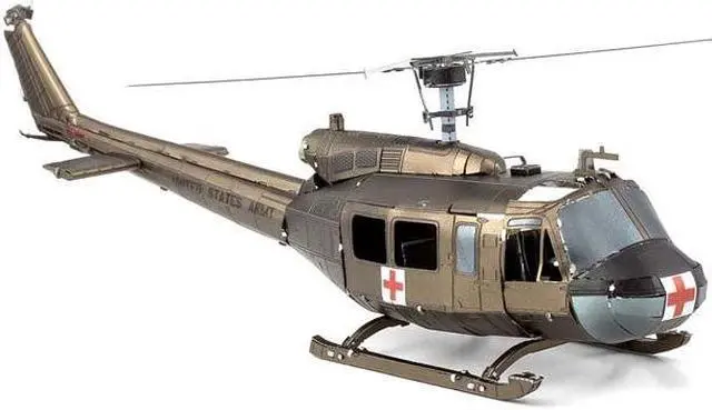 Alt view image 2 of 3 - ME1003 - UH-1 HUEY HELICOPTER METAL EARTH 3D METAL MODEL KIT