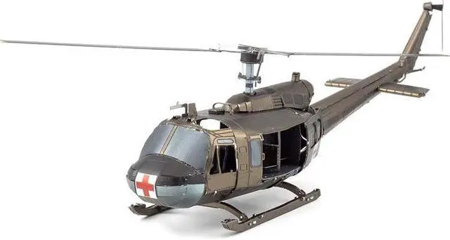 Main image of ME1003 - UH-1 HUEY HELICOPTER METAL EARTH 3D METAL MODEL KIT