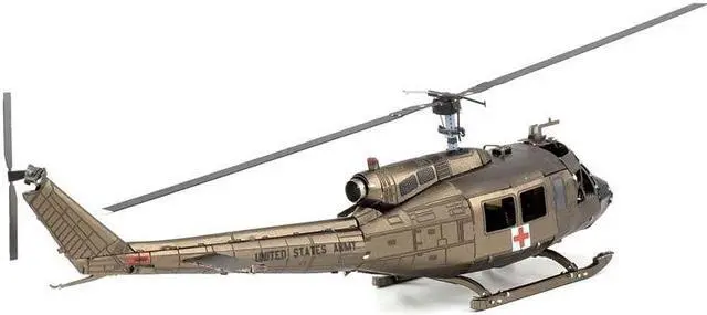 Alt view image 3 of 3 - ME1003 - UH-1 HUEY HELICOPTER METAL EARTH 3D METAL MODEL KIT