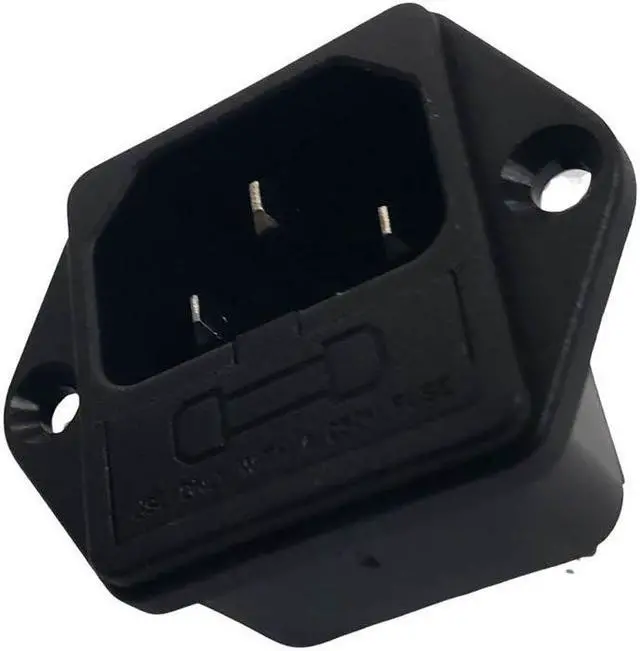 Main image of 719W-00/03 - AC PLUG 3POS 10A 250V QT PLAST BLK W/FUSE HLDR NO FUSE 5X20MM