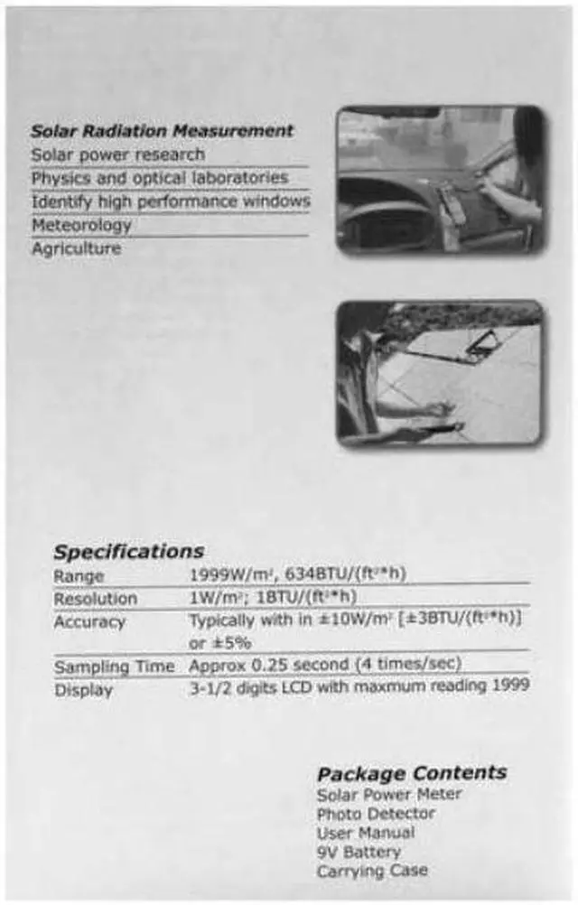 Alt view image 4 of 4 - ST-1307 - SOLAR POWER METER 1999W/M SQ RES-1W/M SQ ACCURACY +/-5%