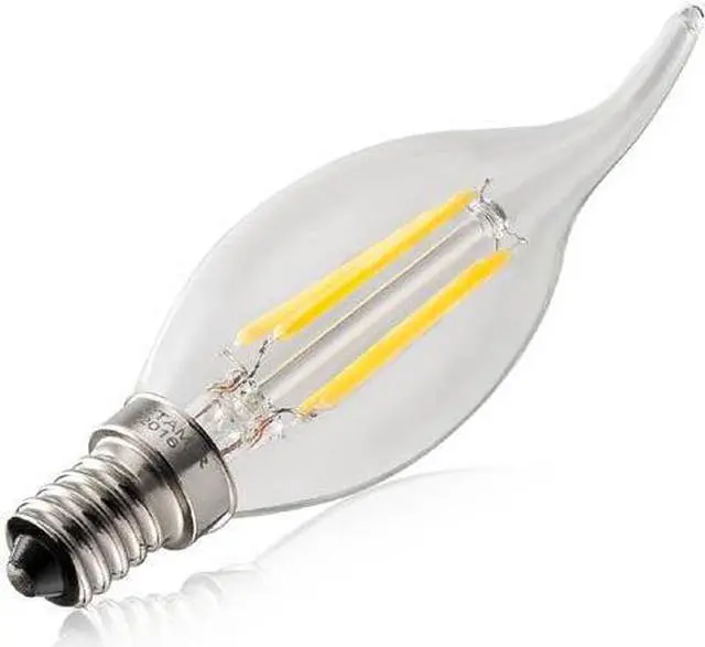 Alt view image 2 of 2 - QLEDCFTF-3.5FDME12-WW - BULB LED C35 E12 WARM WHITE 4W DIMMABLE 120V CANDLE FLAME