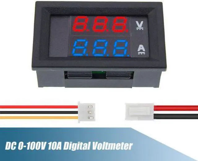 Alt view image 2 of 3 - 2091-PB2 - PANEL METER DIGITAL 0-100V 10A DUAL DISPLAY VOLTAGE AND CURRENT