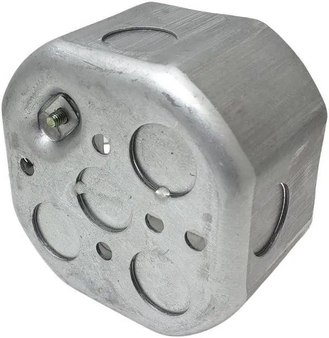 Alt view image 2 of 3 - G4456 - ELECTRICAL BOX 4 INCH OCTAGON KNOCK OUTS 2-1/8 1NCH DEEP STEEL