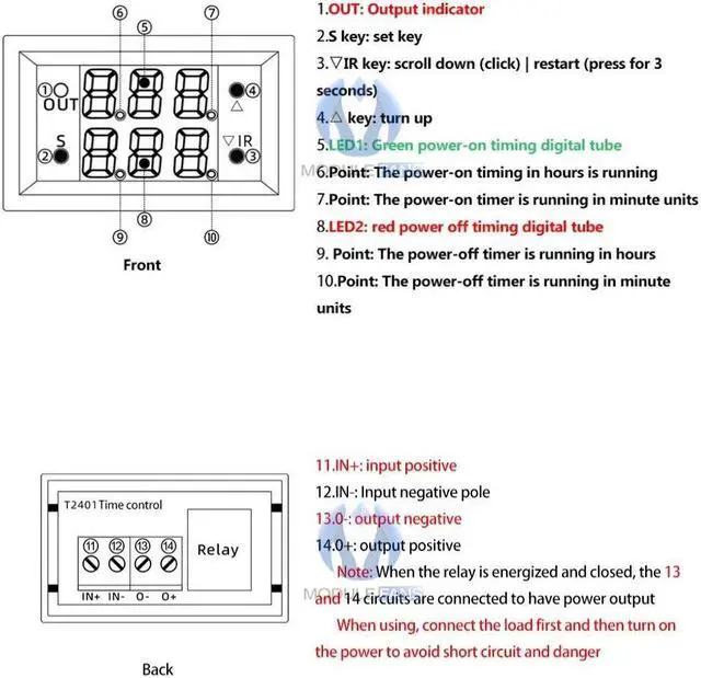 Alt view image 2 of 6 - JNCC-1958A - RELAY TIME DELAY 0-999HRS 1P1T 12vdc DUAL DISPLAY PANEL MOUNT