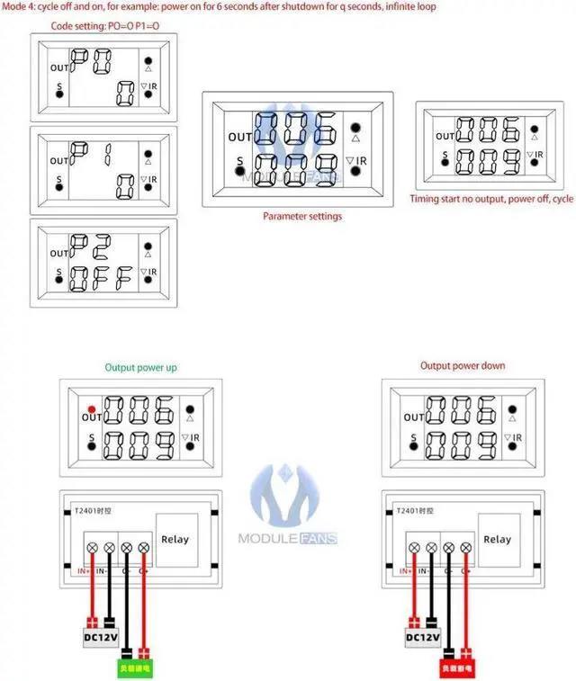 Alt view image 6 of 6 - JNCC-1958A - RELAY TIME DELAY 0-999HRS 1P1T 12vdc DUAL DISPLAY PANEL MOUNT