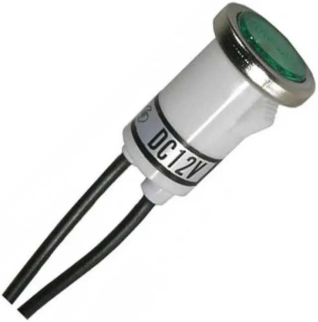 Alt view image 2 of 2 - 55-475-1 - INDICATOR 12V 50MA 12MM GRN SNAP W/WIRES