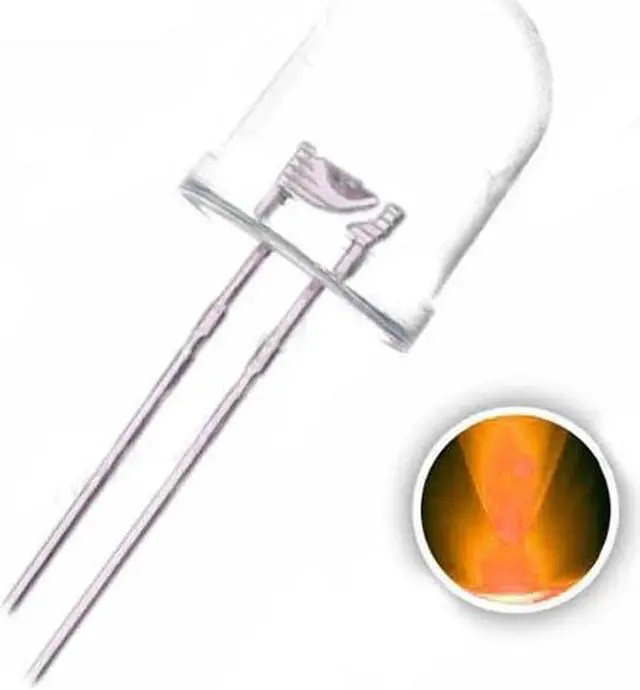 Alt view image 2 of 2 - NTE30067 - LED10 WATERCLEAR ORANGE 2000MCD 2.5V 20MA (3 pcs/pkg)