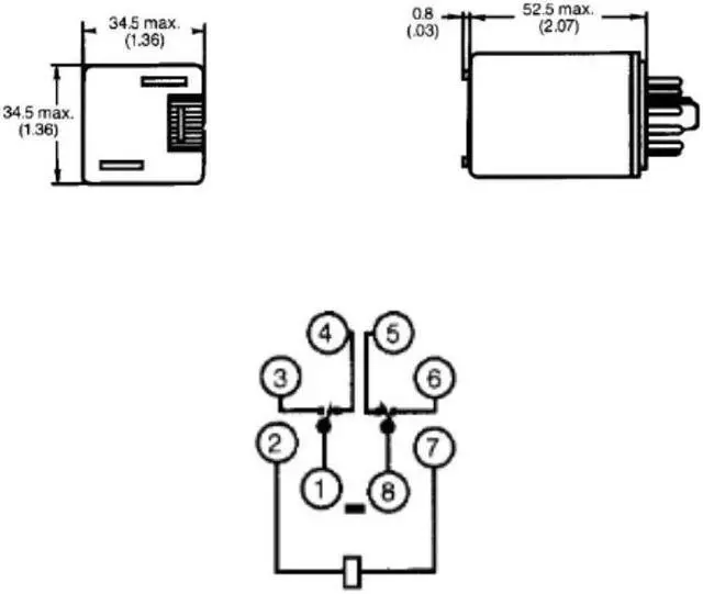 Alt view image 3 of 3 - MK2P-S-AC24 - RELAY AC 24V 2P2T 10A 8P ROUND 10A/250VAC/28VDC