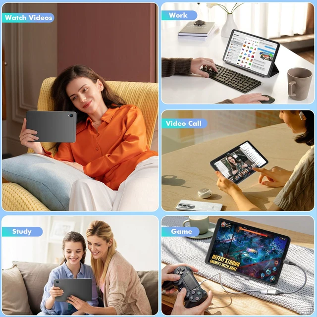 Alt view image 7 of 7 - LincPlus M8 8.4-Inch Android 15 Tablet, MediaTek Helio G99, 12GB RAM, 128GB Storage, 1920 x 1200 90Hz IPS Display, 6000mAh Battery, Widevine L1, Silicone Case Included