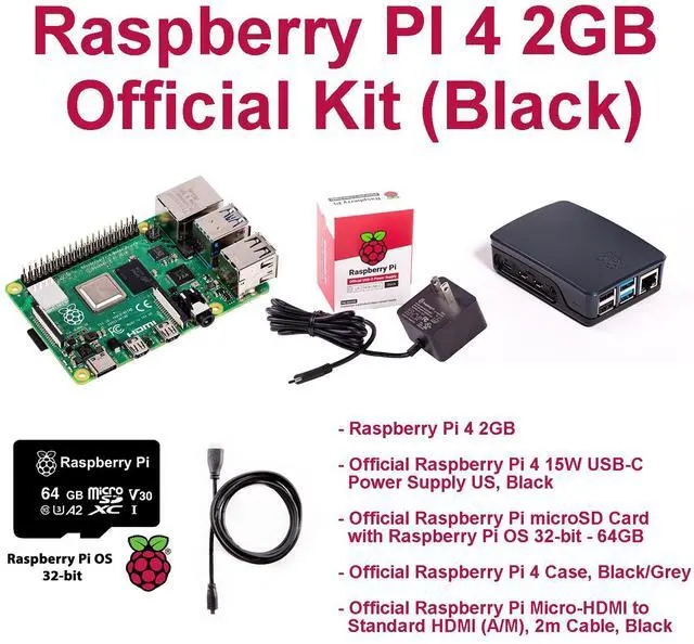 Main image of Raspberry PI 4 2GB Official Kit (Black)
