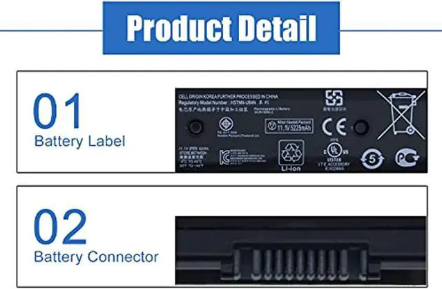 Alt view image 3 of 6 - Pi06 (10.8V 62Wh) Compatible Laptop Battery With Hp Envy 14 15 17 Pavilion 14 15 17 17T Series Notebook P106 Pi06xl Pi09 709988-421 709988-541 709988-851 709989-421 710416-001 710417-001