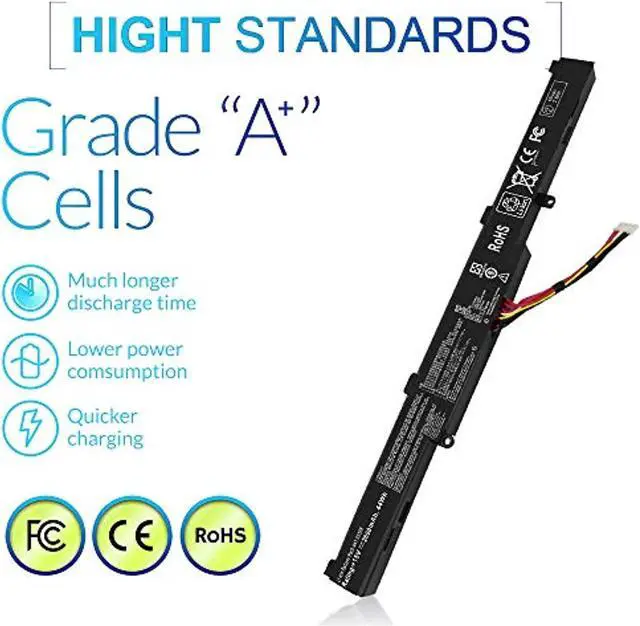 Alt view image 6 of 7 - Vinpera A41-X550e Battery For Asus X450 X550 X550e X550l X550lb X550v X550z X550za X751l K550 K550d F450 F450c X751m X750j X750ja 15V