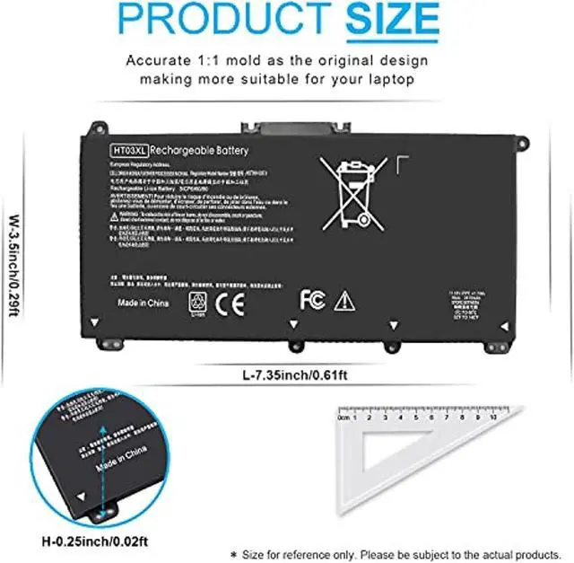 Alt view image 4 of 7 - Ht03xl L11119-855 Battery For Hp Pavilion 15-Da 15-Db 15-Dw 15-Cs 14-Ce 14-Cf 14-Df 17-By 17-Ca Series 15-Da0014dx 15-Cs0053cl 15T-Dw100 L11421-542 L11421-2C2 Hstnn-Ub7j Hstnn-Db8r Ht03041xl