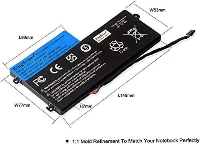 Alt view image 5 of 7 - 11.1V 24Wh 45N1110 45N1111 Internal Battery For Lenovo Thinkpad T440 T440s T450 T450s X240 X250 X260 X270 45N1110 45N1109 45N1112 45N1113 121500144 121500145 121500143 [11.1V 24Wh 2.09Ah]