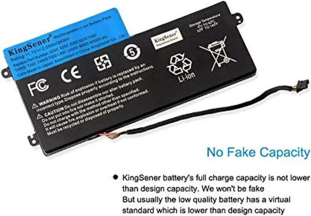Alt view image 3 of 7 - 11.1V 24Wh 45N1110 45N1111 Internal Battery For Lenovo Thinkpad T440 T440s T450 T450s X240 X250 X260 X270 45N1110 45N1109 45N1112 45N1113 121500144 121500145 121500143 [11.1V 24Wh 2.09Ah]