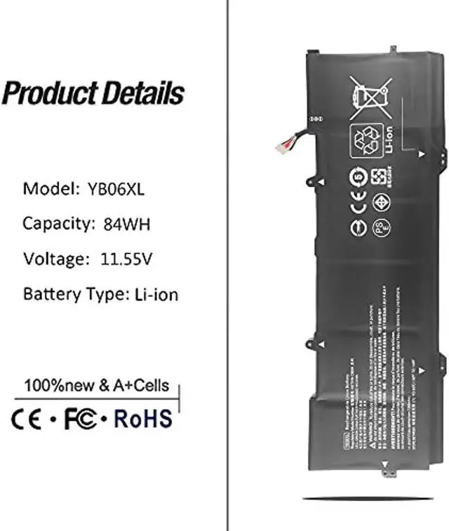 Alt view image 3 of 7 - 928372-855 928427-271 Yb06xl Battery For Hp Spectre X360 Convertible 15-Ch 15T-Ch 15-Ch0xx 15-Ch011dx 15-Ch010tx 15-Ch034ng 15-Ch002tx Hstnn-Db8h Tpn-Q200 928372-856