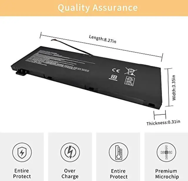 Alt view image 4 of 7 - Ap18e7m Ap18e8m Laptop Battery Replacement For Acer Nitro 5 An51751 An51752 An51554 Aspire 7 An71551 A71574 A71574g Conceptd Cn31571p Cn51571 71P Predator Triton 300 Pt31551