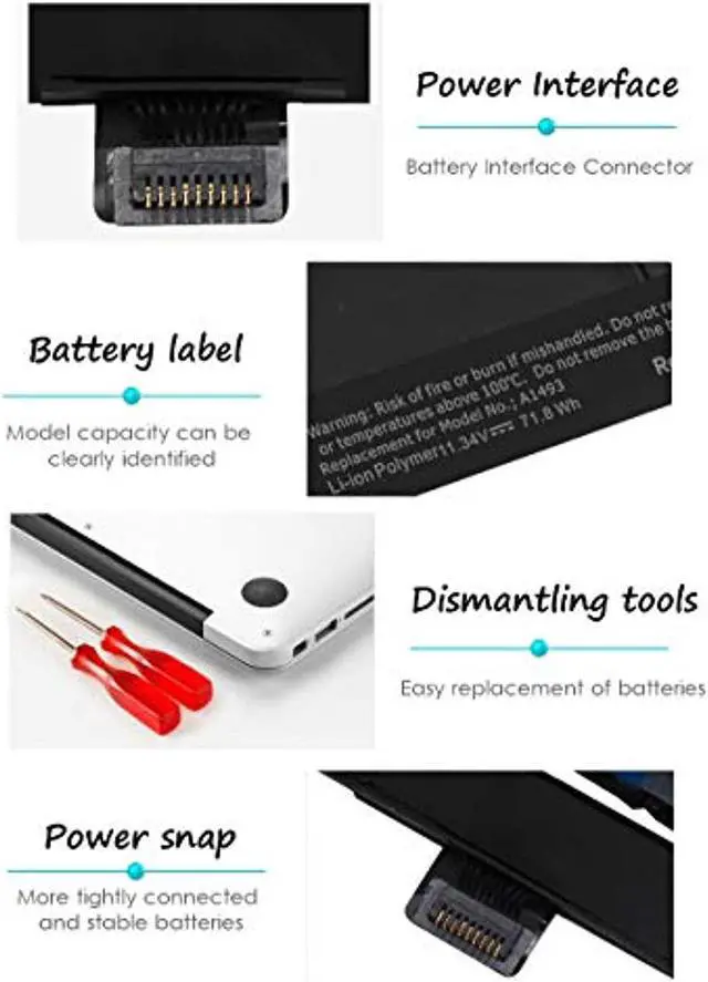 Alt view image 3 of 6 - A1582 1502 A1493 Battery Compatible With Macbook Pro Battery 13 Inch Retina Late 2013 Mid 2014 Early 2015, Fit Macboopro 11,1 12,1 Emc 2678 2875 2835 Me864 Me865 Me866 Me867 Mgx72 Mgx82 Mgx92 Mgxd2