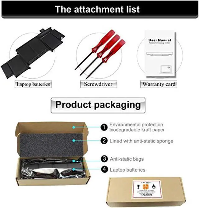 Alt view image 5 of 6 - A1582 1502 A1493 Battery Compatible With Macbook Pro Battery 13 Inch Retina Late 2013 Mid 2014 Early 2015, Fit Macboopro 11,1 12,1 Emc 2678 2875 2835 Me864 Me865 Me866 Me867 Mgx72 Mgx82 Mgx92 Mgxd2