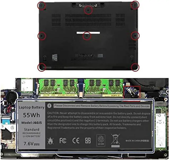 Alt view image 4 of 7 - Battery For Dell Latitude E7470 E7270 7470 7270 7.6V 55Wh Battery Type Mc34y 242Wd 1W2y2 J60j5