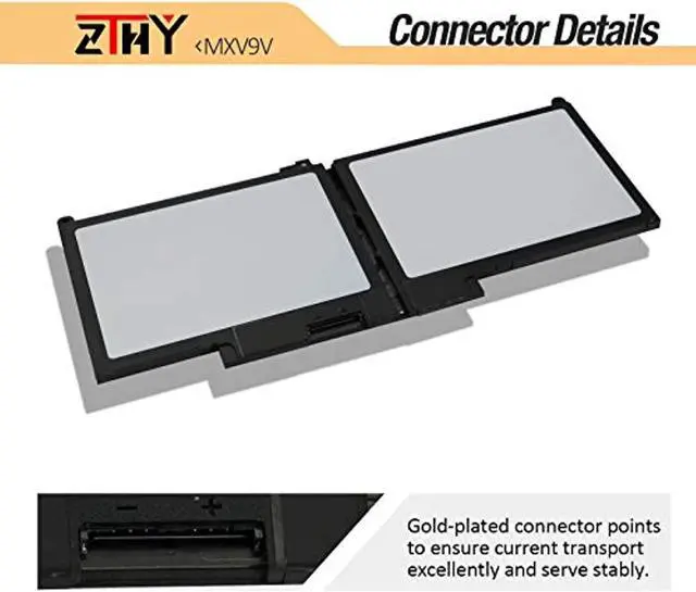 Alt view image 4 of 7 - Mxv9v Laptop Battery Replacement For Dell Latitude 5300 5310 7300 7400 E5300 E5310 E7300 E7400 Inspiron 7300 7306 2-In-1 Series Notebook 5Vc2m 05Vc2m 829Mx 0829Mx 7.6V 60Wh 7500Mah 4-Cell