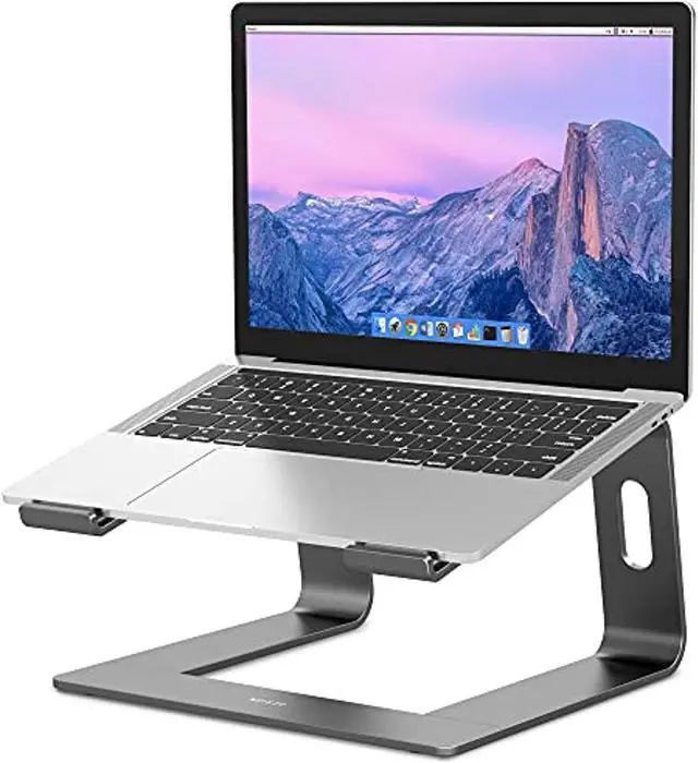 Main image of Ls03 Aluminum Laptop Stand, Ergonomic Detachable Computer Stand, Riser Holder Notebook Stand Compatible With Air, Pro, Dell, Hp, Lenovo More 10-15.6" Laptops, Gray