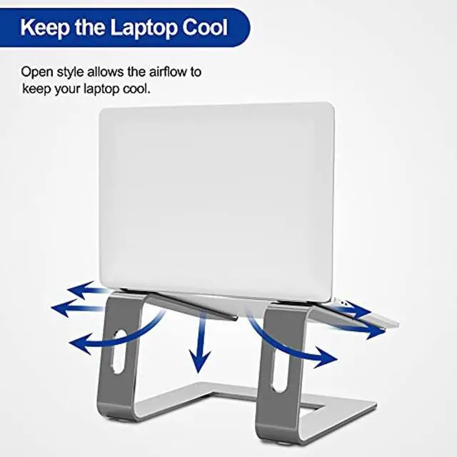 Alt view image 6 of 7 - Ls03 Aluminum Laptop Stand, Ergonomic Detachable Computer Stand, Riser Holder Notebook Stand Compatible With Air, Pro, Dell, Hp, Lenovo More 10-15.6" Laptops, Gray