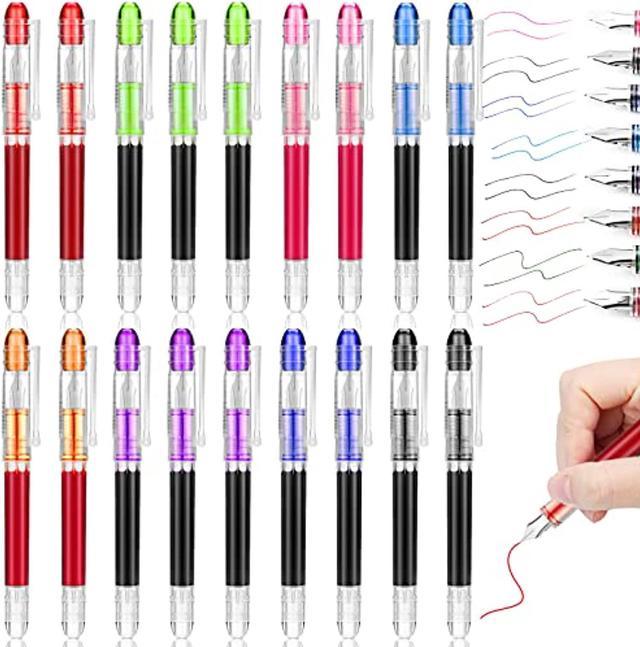 8 Pieces Disposable Fountain Pens Ink Fine Point Pen Smooth