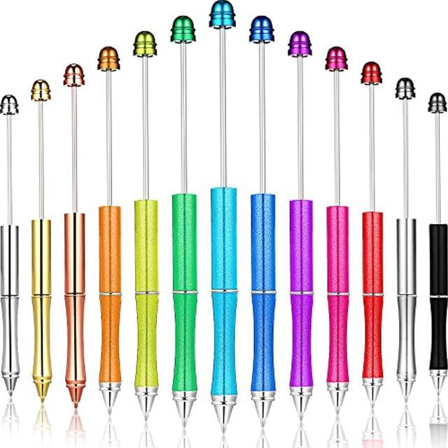 13 Pieces Metal Beadable Pens For Diy Ppl Beads Pens Ballpoint Pen Ball Pen  With Shaft Black Ink Rollerball Pen For Kids Students Presents Office  Classroom School Supplies 