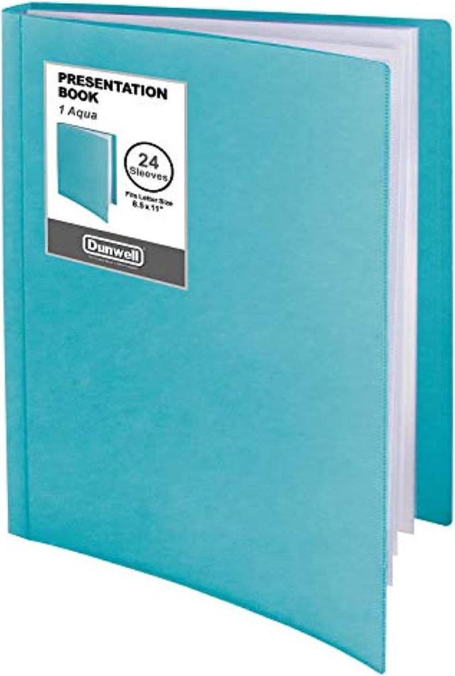 Binder With Plastic Sleeves - (Aqua), 24-Pocket Bound Presentation Book  With Clear Sleeves, Sheet Protector Binder Displays 48 Pages Of 8.5X11  Certificates, Portfolio, Sheet Music 