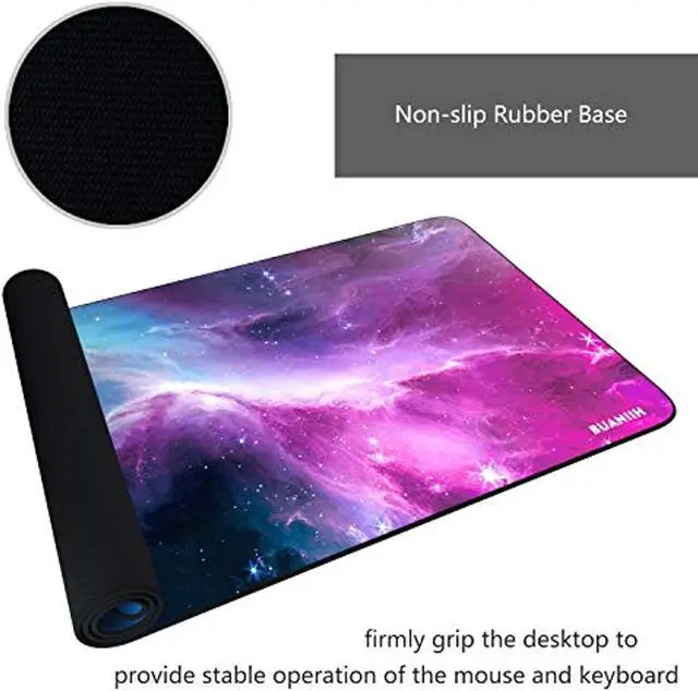 Alt view image 4 of 7 - Gaming Mouse Pad, Extended Mouse Pad Large Mouse Pad With Anti-Slip Rubber Base And Durable Stitched Edges, Ultra Thick 3Mm, Xl Gaming Mouse Pad Keyboard Pad For Computer, Desktop&Laptop