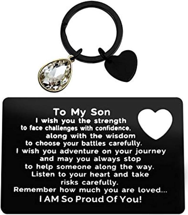 Inspirational Gifts For Son From Mom, To My Son Engraved Wallet Card  Inserts With Motivational Quotes, Christmas, Birthday, Graduation Gift  Ideas For Men Him Boys Groom Deployment Gifts From Parents 