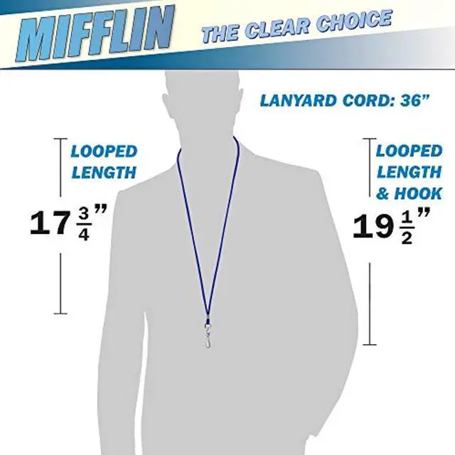 Alt view image 4 of 7 - Lanyard (Blue, 3.5X2.25 Inch, 100 Pack) With Clear Plastic Horizontal Id Badge Holder, Heavy Duty Name Pouch With Soft, Woven, Neck Lanyards