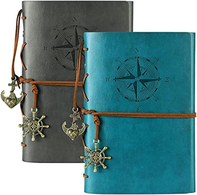  Leather Writing Journal, Refillable Notebook with