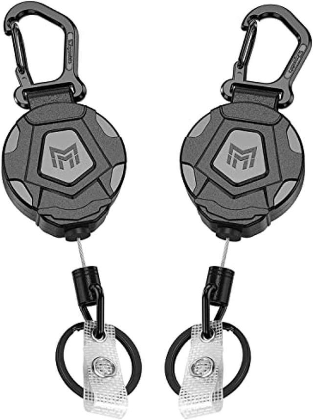 2 Pack-Retractable Keychain, Heavy Duty Carabiner Badge Holder, Tactical Id  Badge Reel With 31 Steel Retractable Cord, 8 Oz 