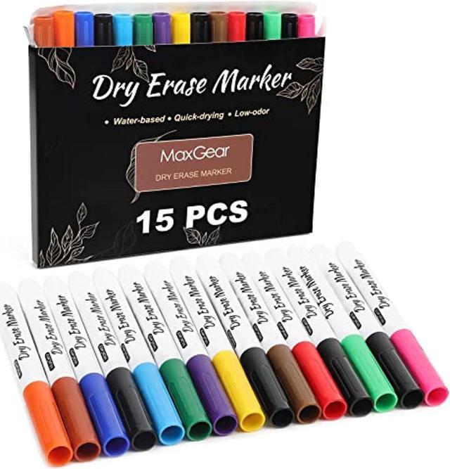 Bundle Of 2 Sets) Dry Erase Markers Fine Tip Low-Odor White Board