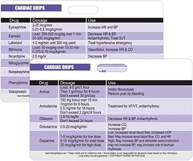 Nurse Badge Reference Cards