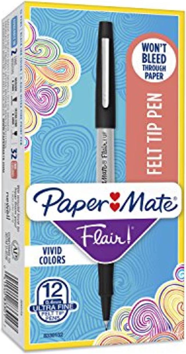 Paper Mate Felt Tip Pen, Blue - 12 pack