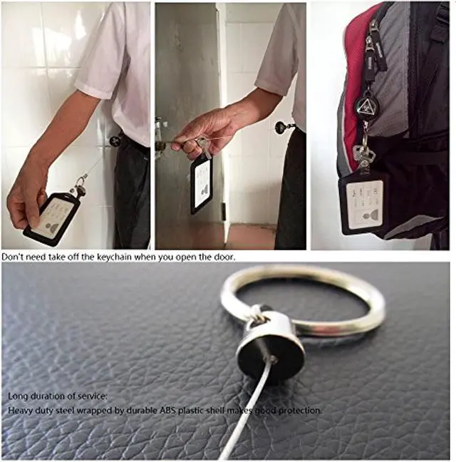 Alt view image 4 of 4 - Heavy Duty Retractable Reel For Badge Holders,Id Cards And Keychains Pack Of 2